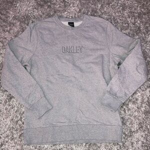 Oakley Gray Men's Sweater Crew neck custom fit sz large sweatshirt gray & black